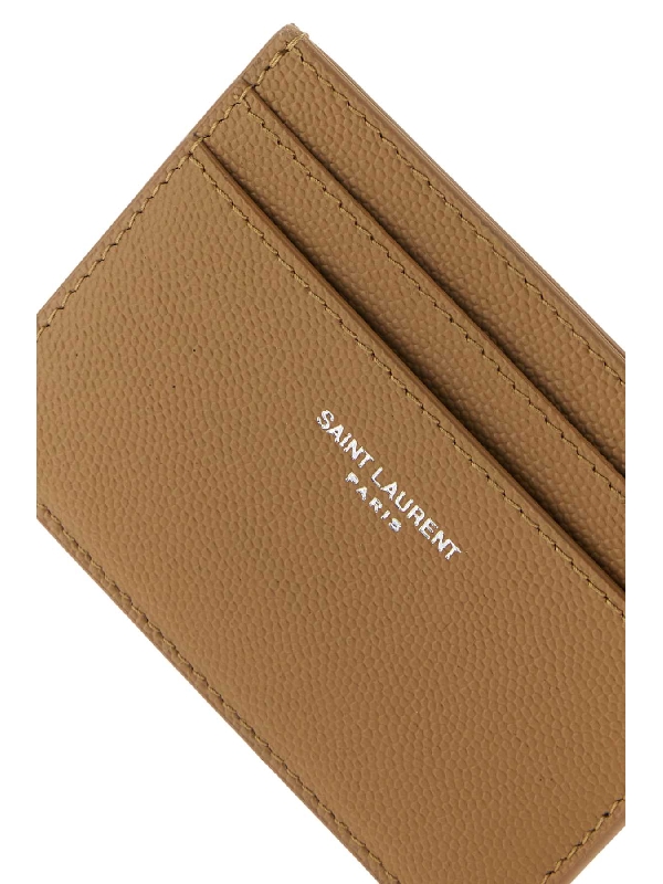 BEIGE SAINT LAURENT BEIGE LEATHER CARDHOLDER (375946BTY0E)