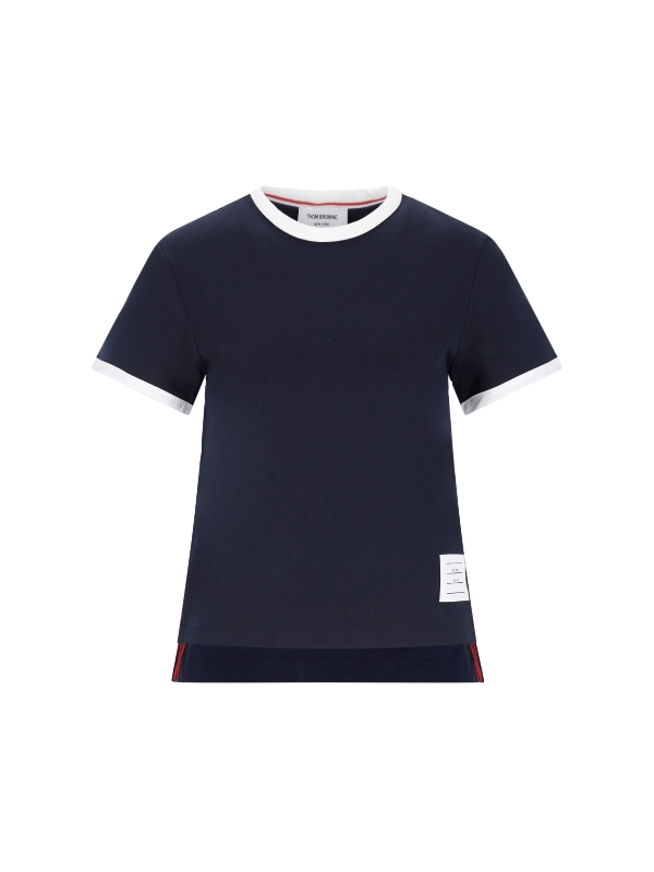 Thom Browne｜ (FJS075A 00042 680) Medium Weight Jersey Ringer Tee | Thom Browne