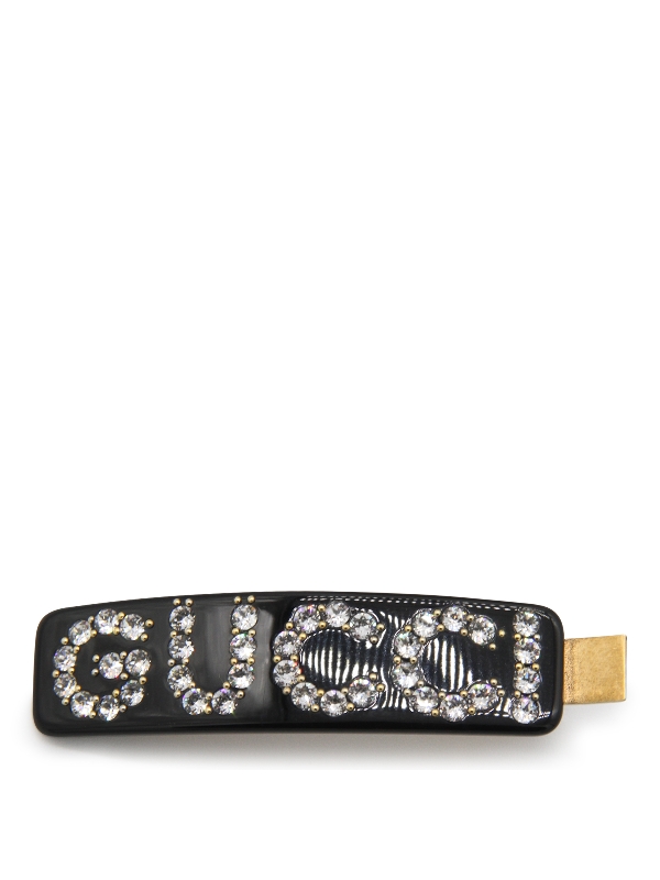 구찌(GUCCI) 크리스탈 로고 헤어 클립 513986 I47728519 | jentestore