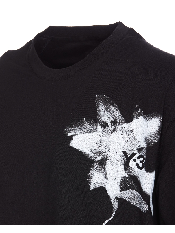 와이쓰리(Y-3) 그래픽 플로럴 로고 프린팅 티셔츠 IN4353 BLACK | jentestore