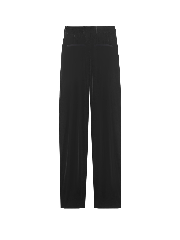 생로랑(SAINT LAURENT) 블랙 실크 벨벳 팬츠 754755Y1H02 1000 | jentestore