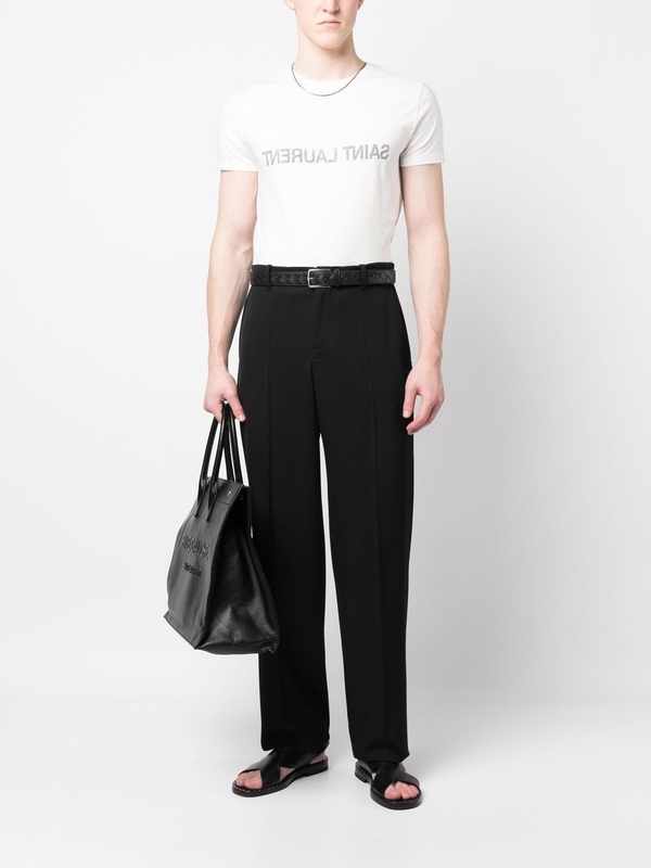 생로랑(SAINT LAURENT) 리버스 로고 코튼 티셔츠