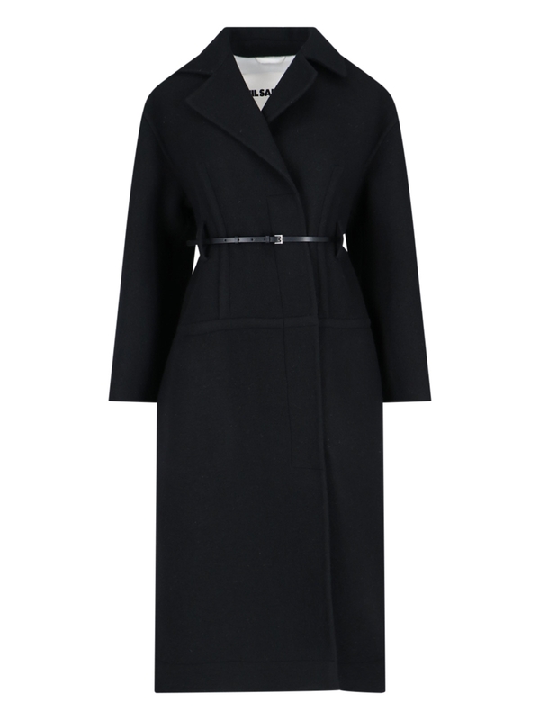 コート JIL SANDER Women Outer J04AA0004 J40020001 Black 질샌더(JIL SANDER) 벨트 울 코트 J04AA0004 J40020 001