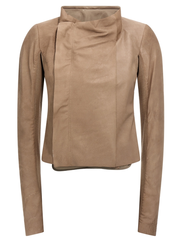 Rick Owens RP01E7702LBA64 関税送料込 릭오웬스(Rick Owens) 로우넥 레더 바이커 자켓 RP01E7702LBA64