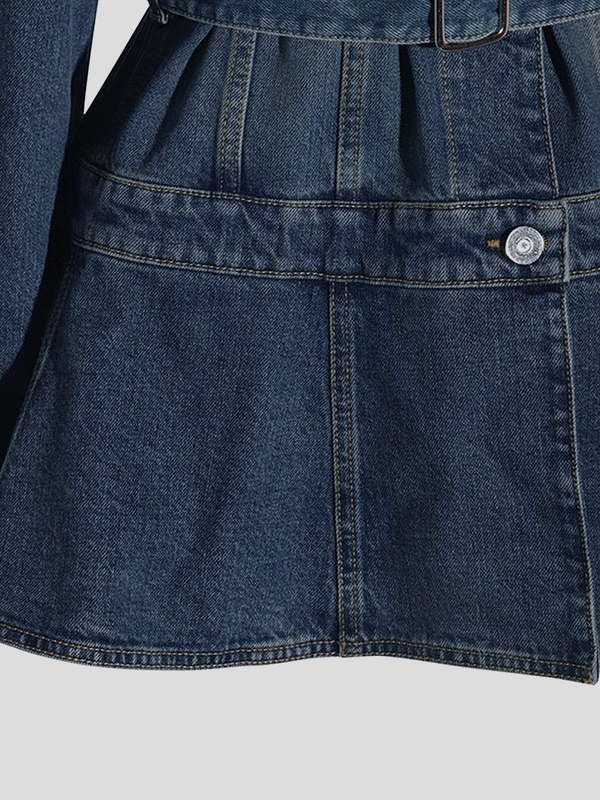 알라이아(ALAIA) 플레어 코튼 데님 자켓 AA9V0422T536A525BLEUVINTAGE | jentestore