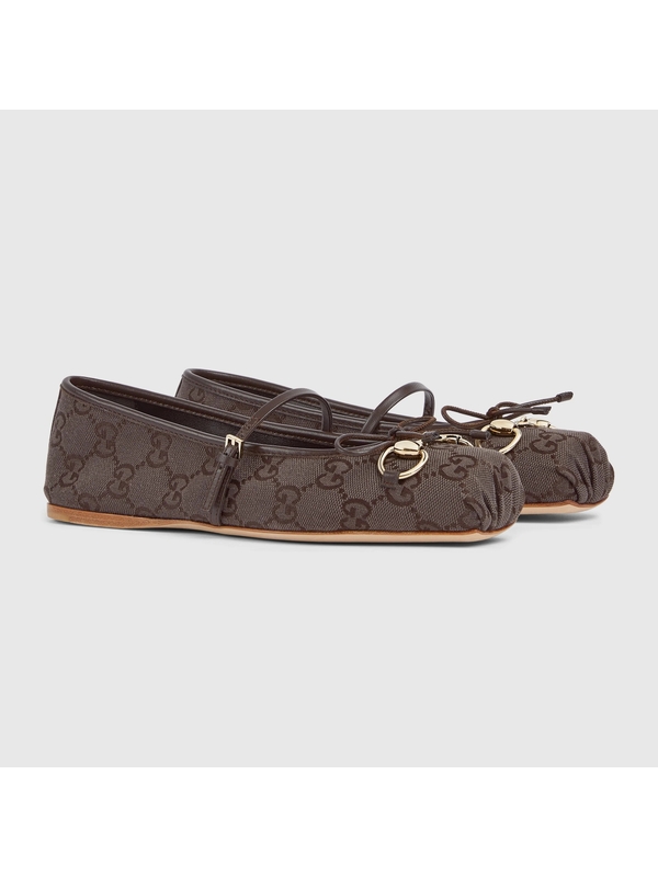 Womens gucci horsebit ballet flat — Cocoa/cocoa — foto 5