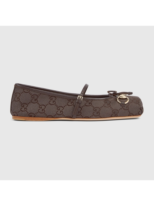 Womens gucci horsebit ballet flat — Cocoa/cocoa — foto 1