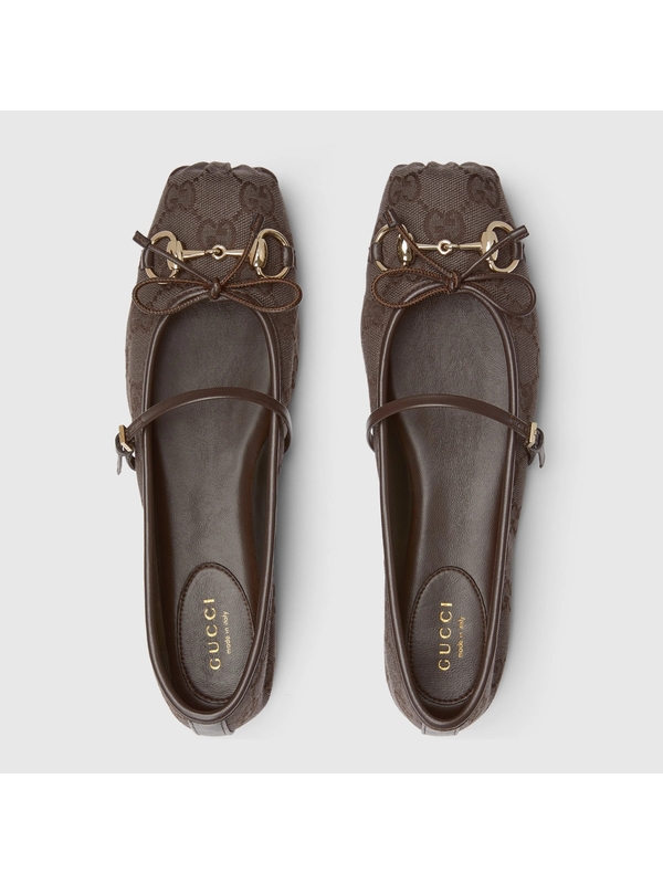 Womens gucci horsebit ballet flat — Cocoa/cocoa — foto 2
