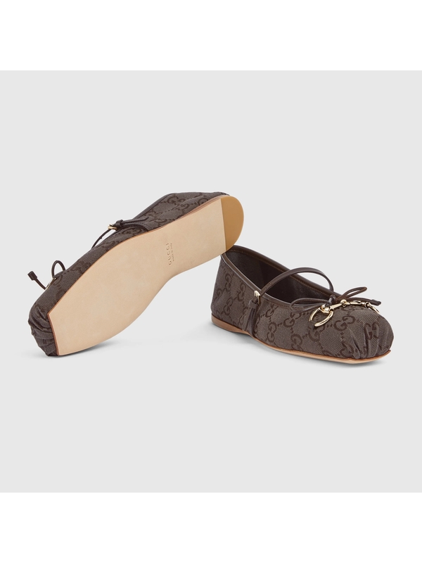Womens gucci horsebit ballet flat — Cocoa/cocoa — foto 4
