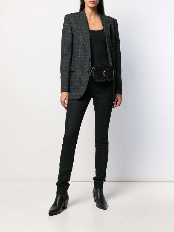 생로랑(SAINT LAURENT) 미드라이즈 유즈 블랙 스키니진 527379