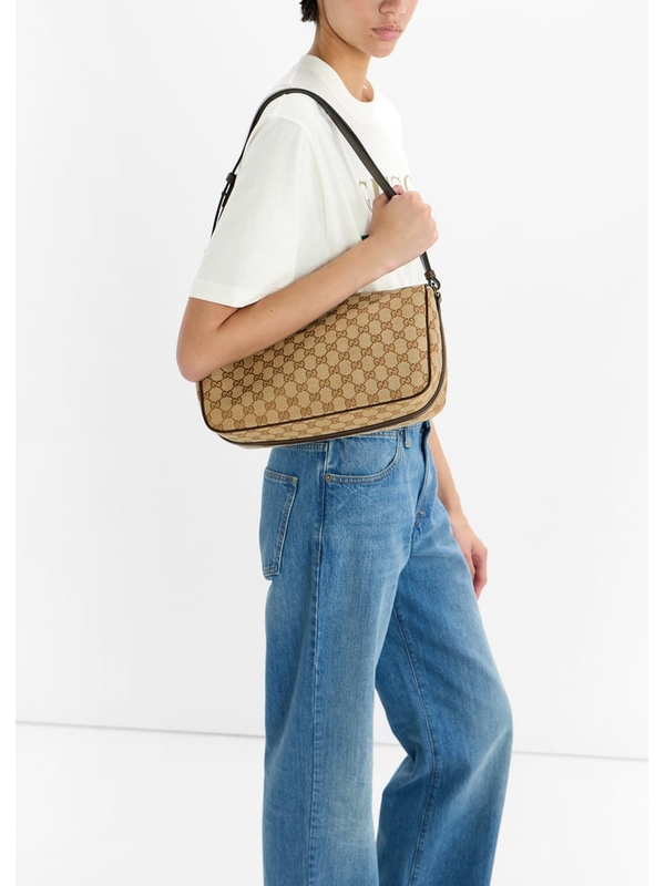 Gucci half horsebit medium shoulder bag — Vintag.sand/dk brown — foto 2