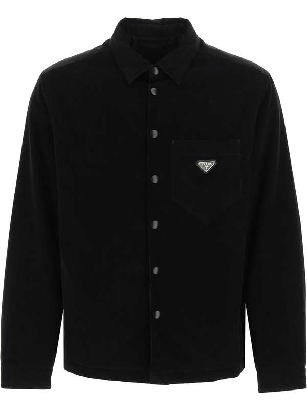 프라다(PRADA) 삼각로고 라이트 패드 벨벳 셔츠 SC554M S 212 프라다(PRADA) 삼각로고 라이트 패드 벨벳 셔츠 SC554M S 212