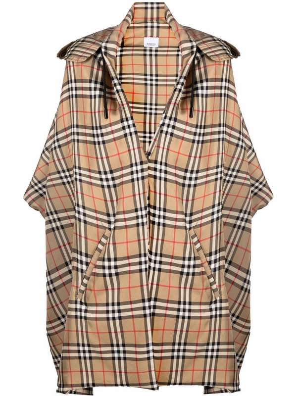 Burberry バーバリー 8042331 ポンチョ チェック シルク 