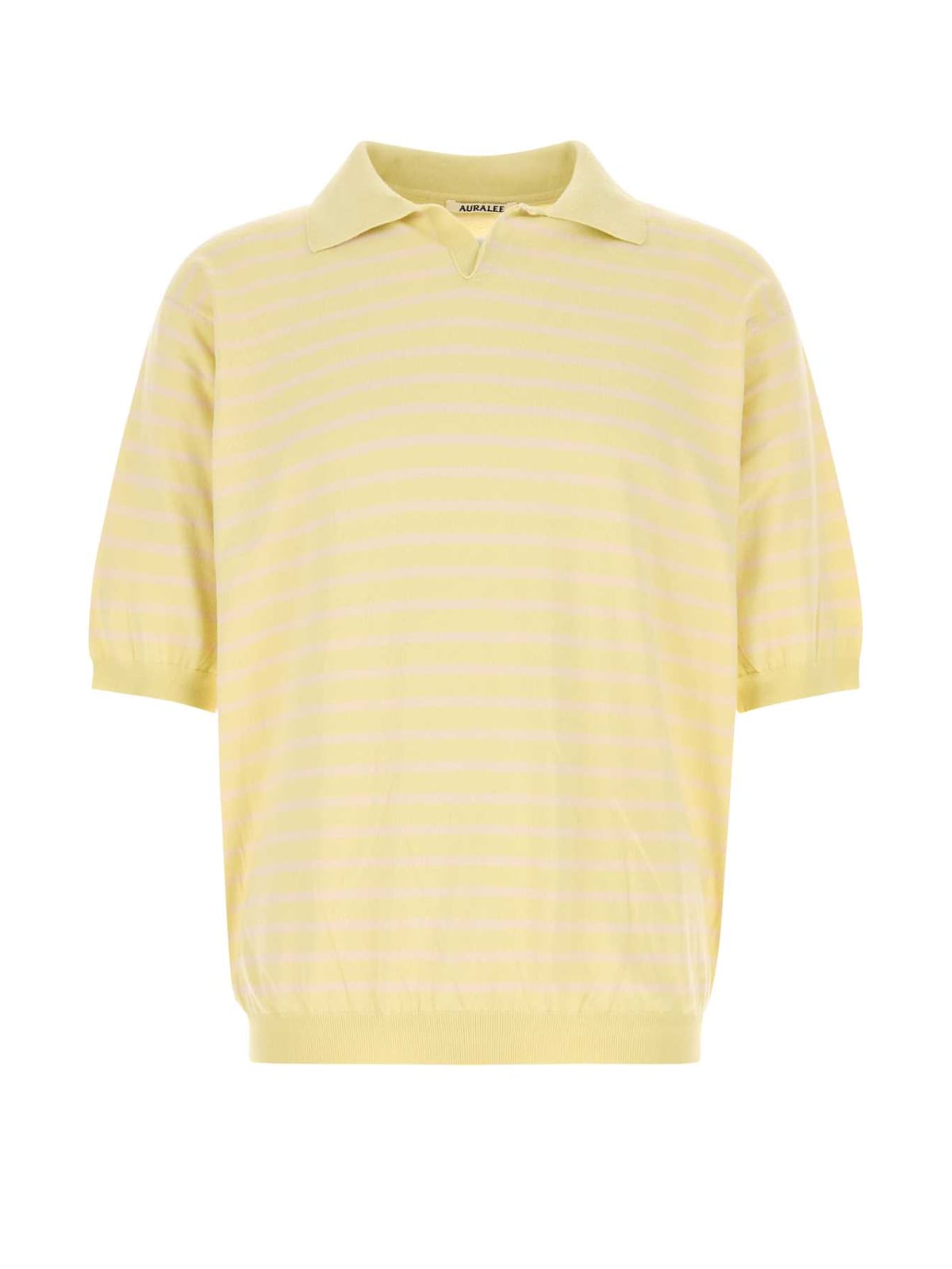 오라리(AURALEE) 오라리 옐로우 스트라이프 폴로 셔츠 A26SP01SB YELLOWPINKSTRIPE | jentestore