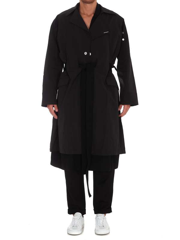 씨투에이치포(C2H4) 레이어드 스컬프처 코트 CT022 MATRIX BLACK | jentestore