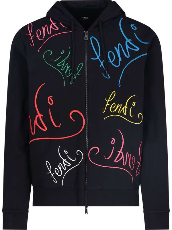 펜디(FENDI) 멀티컬러 로고 레터링 자수 후드집업 FY0984 AH0W F0BHU