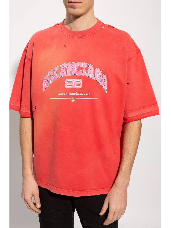 BALENCIAGA クラッシュ加工Tシャツ TLVJ1-