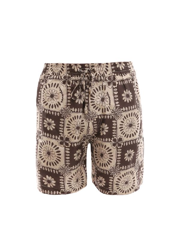 나누슈카(Nanushka) 플라워 프린팅 실크 쇼츠 NM22RSST00277 BROWN | jentestore