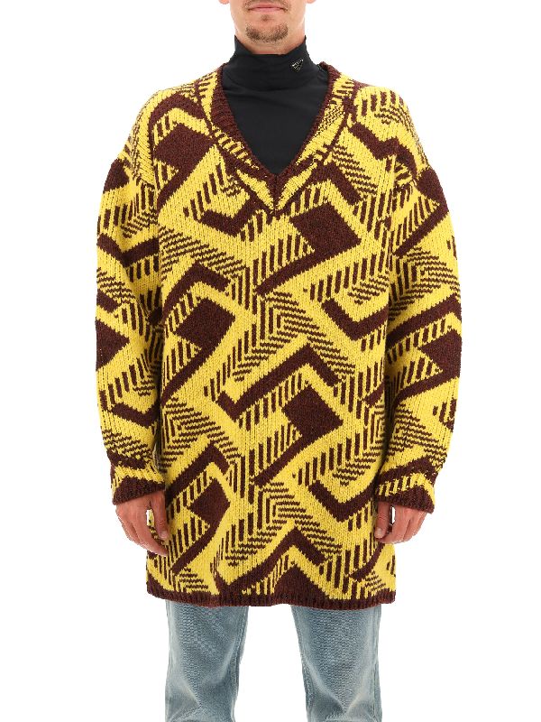 프라다(PRADA) 지오메트릭 패턴 버진울 니트 UMB269 S 212 1ZE9 F02G3 | jentestore