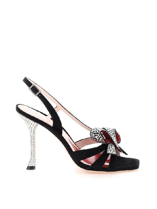 로저비비에(roger vivier) 스트라스 크리스탈 보우 샌들 힐 RVW622334806PI 4799 | jentestore