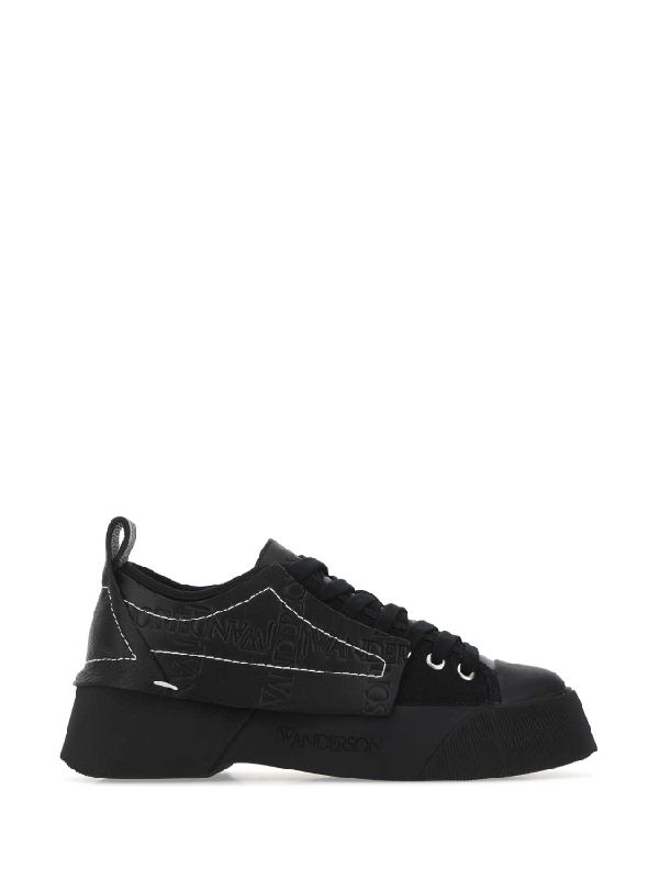 JW 앤더슨(JW ANDERSON) 스티치 그리드 로고 패널 로우 스니커즈 ANW38000A 15028 | jentestore