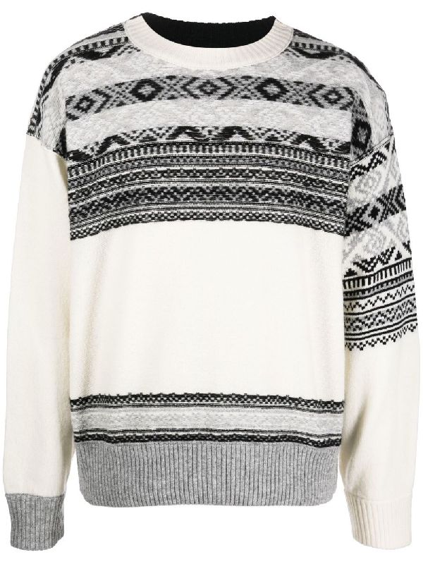 사카이(sacai) 지오메트릭 스트라이프 패턴 니트 22A2202914MW#151 | jentestore