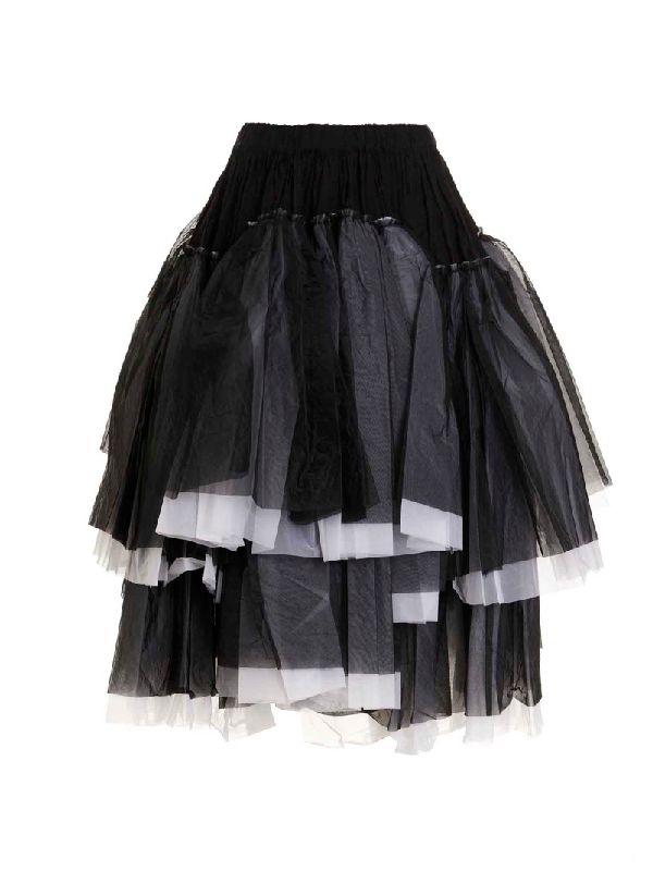꼼데가르송(COMME des GARCONS) 비대칭 튤 플리츠 밴딩 스커트 GJS0140511 | jentestore