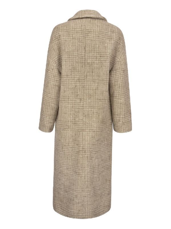 BRUNELLO CUCINELLI タフルフレストチェックコト MD5289539 C002 브루넬로 쿠치넬리(BRUNELLO CUCINELLI) 알파카 울 블랜드 체크