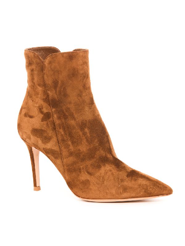 지안비토 로시(Gianvito Rossi) 브라운 스웨이드 앵클 부츠힐 G70321 85RIC CASTEXA jentestore