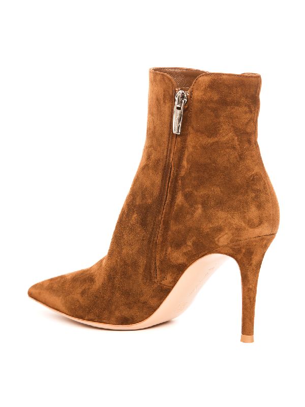 지안비토 로시(Gianvito Rossi) 브라운 스웨이드 앵클 부츠힐 G70321 85RIC CASTEXA jentestore