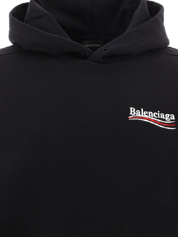 발렌시아가(BALENCIAGA) 폴리티컬 웨이브 로고 후드 600583TKVI91070 | jentestore