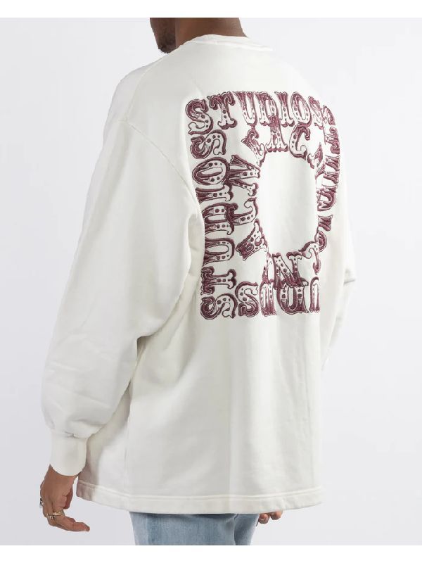 아크네 스튜디오(Acne Studios) 백 서커스 폰트 로고 스웨트셔츠 탑 BI0169 OFF WHITE | jentestore