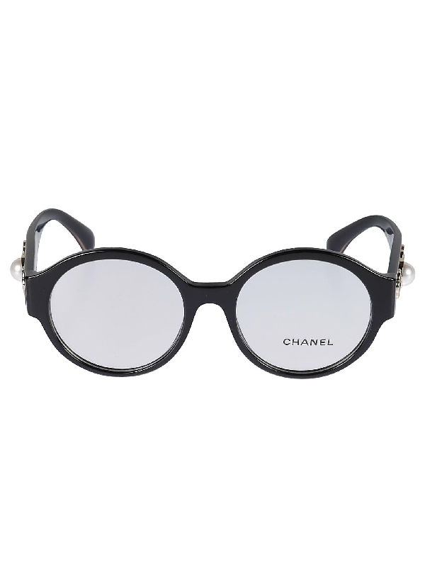 Chanel 3437 Glasses Black Round Women