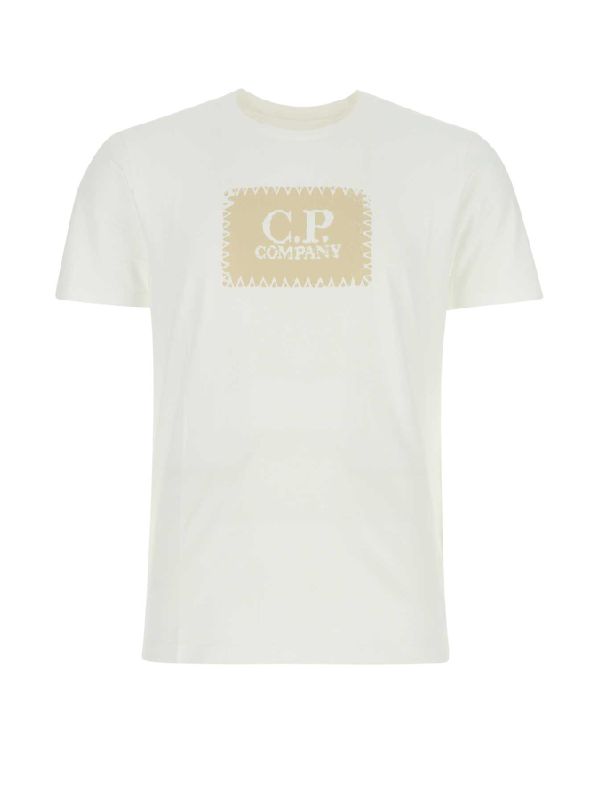 씨피 컴퍼니(C.P. COMPANY) 로고 라벨 코튼 티셔츠 13CMTS042A005100W 103 | jentestore