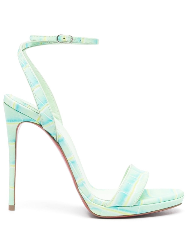 크리스찬 루부탱(Christian Louboutin) 레더 앵클렛 샌들힐 1230583 Loubiqueene573 | Jentestore